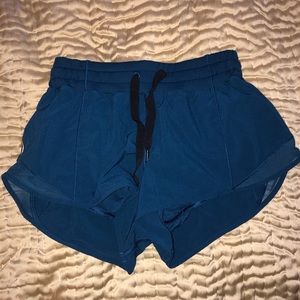 Blue Lululemon 2.5 inch hotty hot shorts